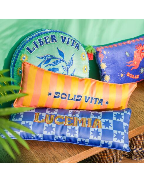 Coussin Lucemia bleu - 20 x 55 cm