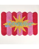 Tapis de bain en coton Dance Floor rouge - 60 x 90 cm