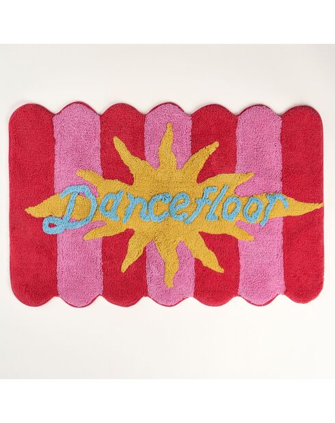 Tapis de bain en coton Dance Floor rouge - 60 x 90 cm