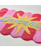 Tapis de bain en coton Dance Floor rouge - 60 x 90 cm