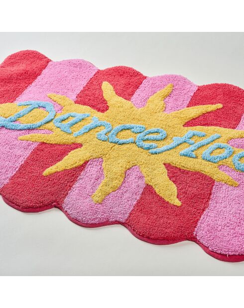 Tapis de bain en coton Dance Floor rouge - 60 x 90 cm