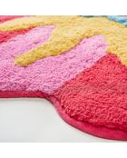 Tapis de bain en coton Dance Floor rouge - 60 x 90 cm