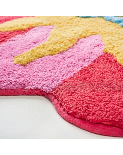 Tapis de bain en coton Dance Floor rouge - 60 x 90 cm