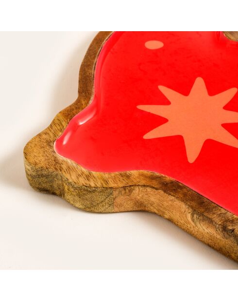 Rotes Essenstablett - 24,5 x 22 cm