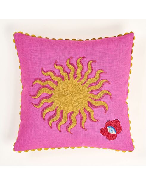 Hansi Fiesta Viva Kissen in Rot und Rosa, 50 x 50 cm