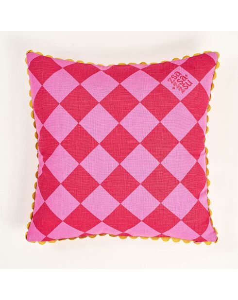 Hansi Fiesta Viva Kissen in Rot und Rosa, 50 x 50 cm