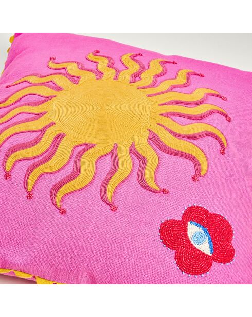 Hansi Fiesta Viva Kissen in Rot und Rosa, 50 x 50 cm