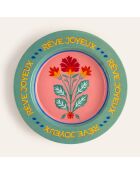 Plateau pour aliments rose - 21 x 21 x 2.5 cm