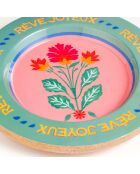 Plateau pour aliments rose - 21 x 21 x 2.5 cm