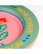 Plateau pour aliments rose - 21 x 21 x 2.5 cm