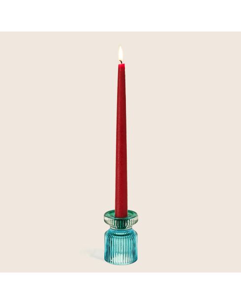 Mehrfarbiger Glaskerzenhalter - 6 x 8,5 x 6 cm