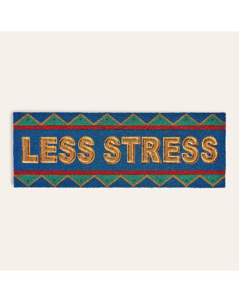 Fußmatte „Less Stress“, blau, 35 x 100 cm