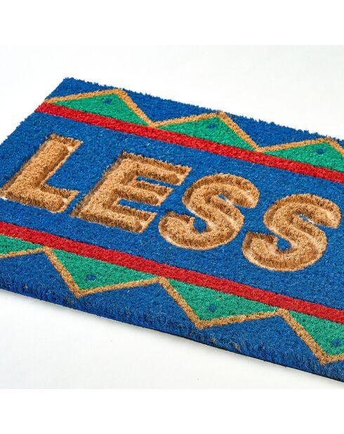 Fußmatte „Less Stress“, blau, 35 x 100 cm