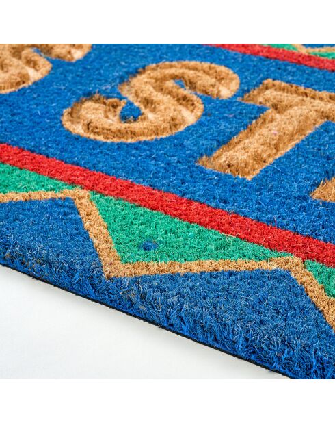 Fußmatte „Less Stress“, blau, 35 x 100 cm