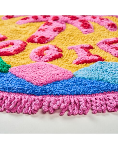Tapis de bain en coton dubble Boogie multicolore -70 x 70 cm