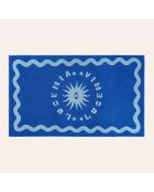 Serviette de plage en coton Tabea bleue - 90 x 150 cm