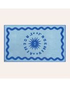 Serviette de plage en coton Tabea bleue - 90 x 150 cm