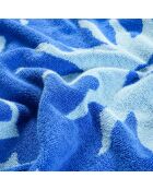 Serviette de plage en coton Tabea bleue - 90 x 150 cm
