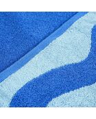 Serviette de plage en coton Tabea bleue - 90 x 150 cm