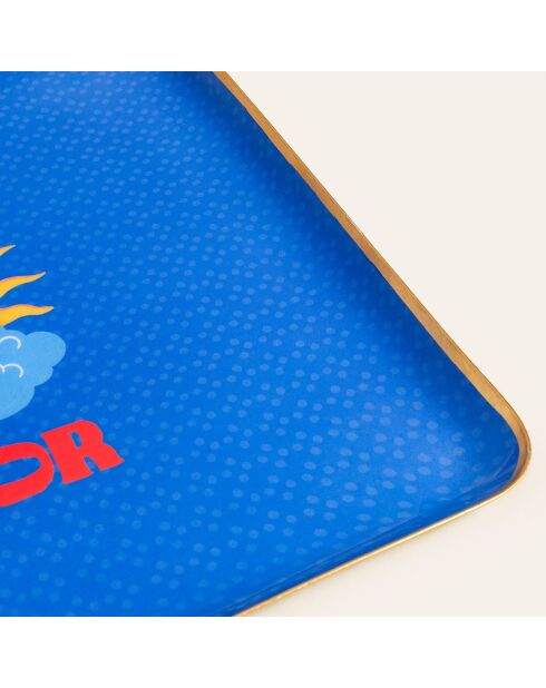 Blaues Tablett Liber Vita - 25 x 25 cm