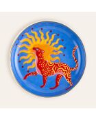 Assiette Tigre Soleil bleue - 10 x 10 cm