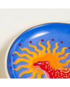 Assiette Tigre Soleil bleue - 10 x 10 cm