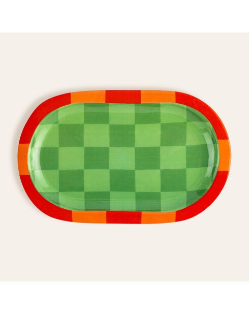 Plateau pour aliments vert - 22 x 14 x 2.5 cm