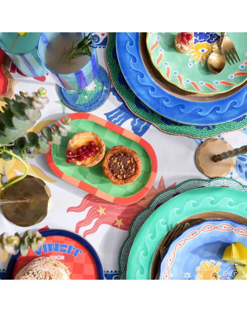 Plateau pour aliments vert - 22 x 14 x 2.5 cm