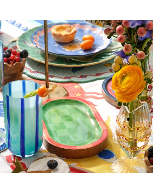 Plateau pour aliments vert - 22 x 14 x 2.5 cm