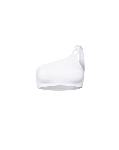 Witte asymmetrische bikinitop