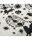 Zwarte kingsize bedsprei van jacquardkatoen met franjes