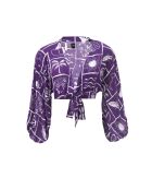 Top de baño Ella Elements con estampado de elementos morados