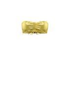 Top de bikini bandeau fruncido Yellow Shine