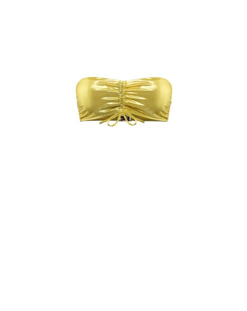 Haut de maillot bandeau froncé Shine jaune