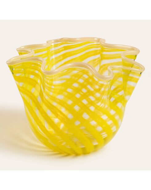 Vase jaune - 30 x 30 x 21.5 cm