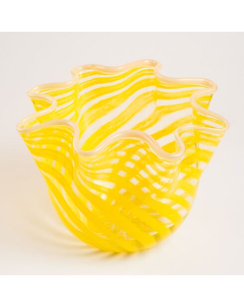Vase jaune - 30 x 30 x 21.5 cm