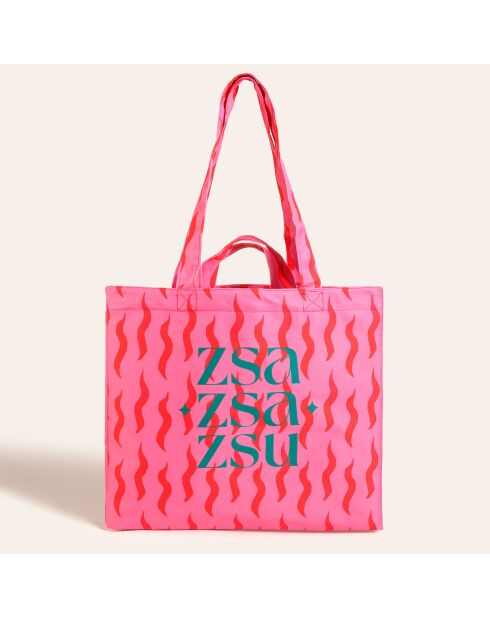 Sac fourre-tout en coton rose - 40 x 40 cm