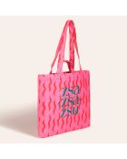 Sac fourre-tout en coton rose - 40 x 40 cm