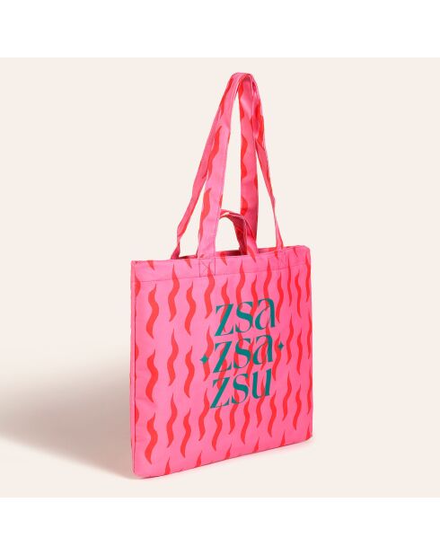 Sac fourre-tout en coton rose - 40 x 40 cm