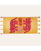 Tapis de bain en coton Drip Drop jaune - 60 x 120 cm
