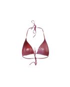 Encantador top de baño triangular en rojo/rosa