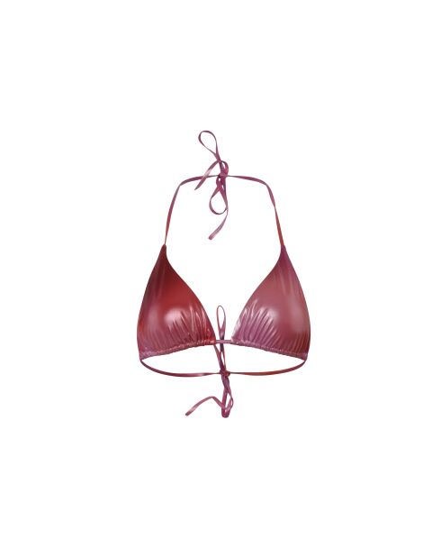 Encantador top de baño triangular en rojo/rosa