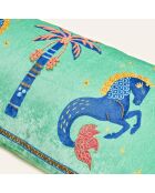 Decoratief kussen Paard veelkleurig en groen - 30 x 55 cm