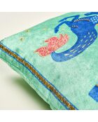 Decoratief kussen Paard veelkleurig en groen - 30 x 55 cm