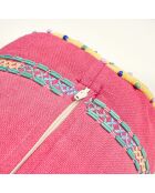 Decoratief kussen van fuchsia katoen - 17 x 47 cm