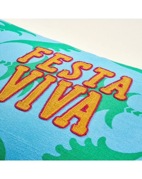 Fiesta Viva Kissen in Grün und Blau, 30 x 55 cm