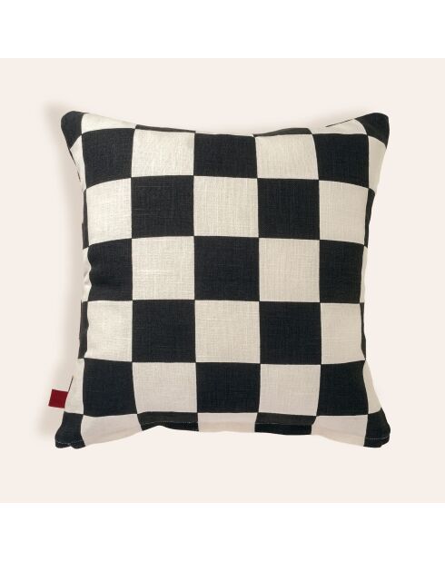 Coussin décoratif en coton Fantastico beige et noir - 50 x 50 cm