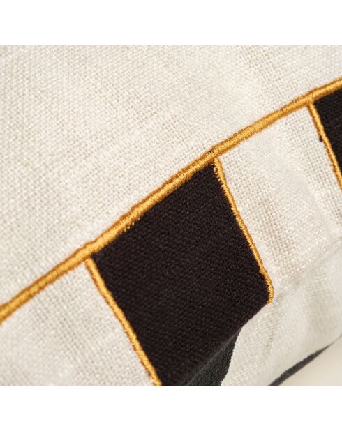 Coussin décoratif en coton Fantastico beige et noir - 50 x 50 cm