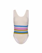 Costume da bagno Linea ecru ecru a righe/righe