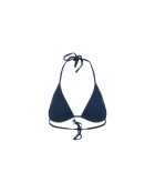Encantador top de baño triangular de esponja azul marino